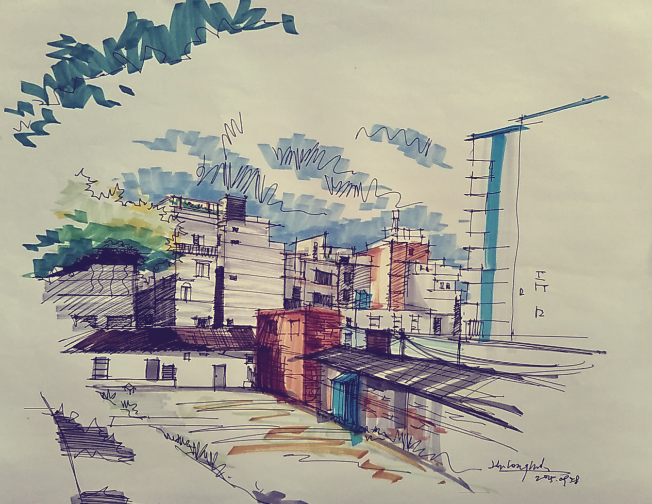 老炭頭LLH的室內設計手繪草圖藝術